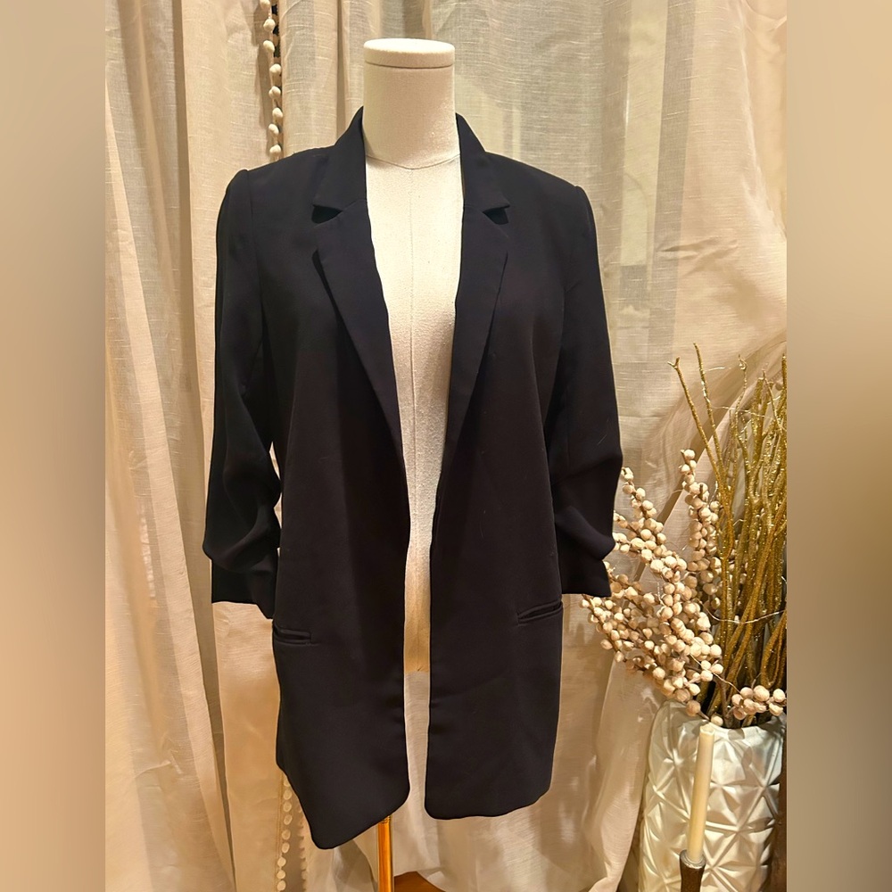 H&M Black Loose roughed sleeve Blazer s Small